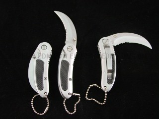 Lot 3: RARE Hook Blade Knives : Pocket Folder Keychain