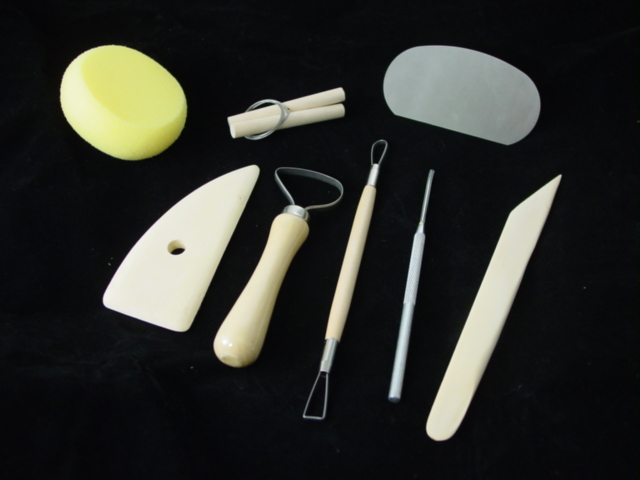 CASE LOT of 5 - CLAY POTTERY KNIFE TOOL  KITS - 8 PIECE