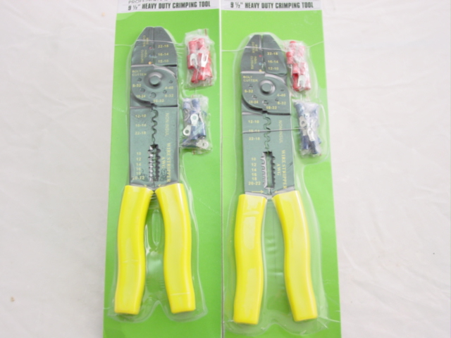 Lot 2: 9.5" Wire Strippers Crimping Pliers+ 40 contacts