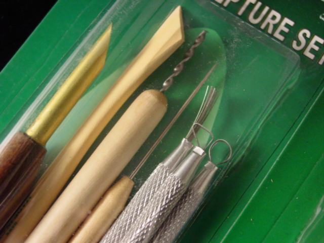 LOT 2 - SCULPTURE TOOLS SET - 7 PIECE CLAY KNIFE DRILL+