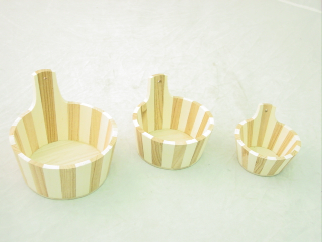 Home & Garden - 3 pc WOODEN BOWL SET - Planters Decor