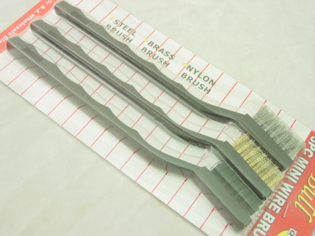 LOT 2 - 7" inch MINI WIRE BRUSH 3 PIECE SETS - TOOLS