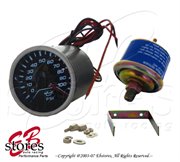 MRGUOP: Megan 52mm Universal Oil Pressure Tinted White LED Gauge