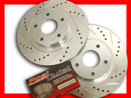 Honda CRX Si 90 91 Drilled Slotted Brake Rotors w\ Pads