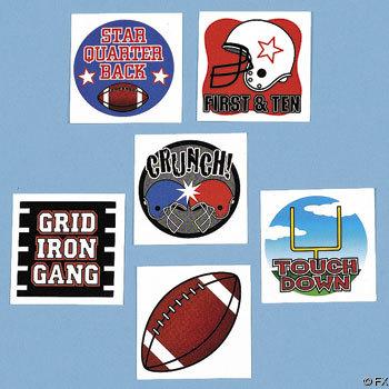 144 Football Tattoos Party Favors Temporary New - eBay (item 310286194313