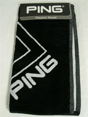 19-png-ply-4120-blk-n: Ping Players Golf Towel NEW BLACK/White LARGE 41.3"
