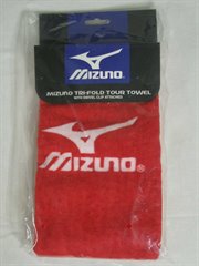 19-mz-run-r-1621: Mizuno Tri-fold Clip Towel NEW Golf Red 2010 Runbird