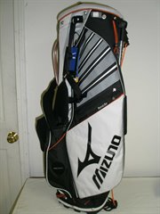5-miz-aero-III-stand-2009-wht: Mizuno Aerolite III lll 3 Stand Golf Bag NEW White Blk