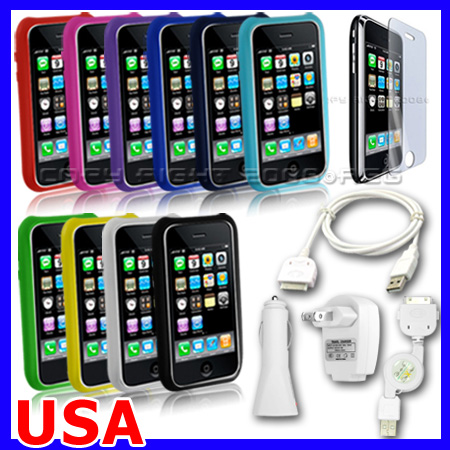 Case Charger Accessory Bundle For Apple Iphone 3g S 3gs