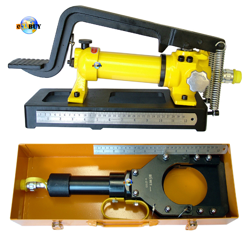 Hydraulic Cable Cutter with Foot Pump Hose & Cases eBay