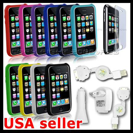 Case Charger Accessory Bundle For Apple Iphone 3g S 3gs
