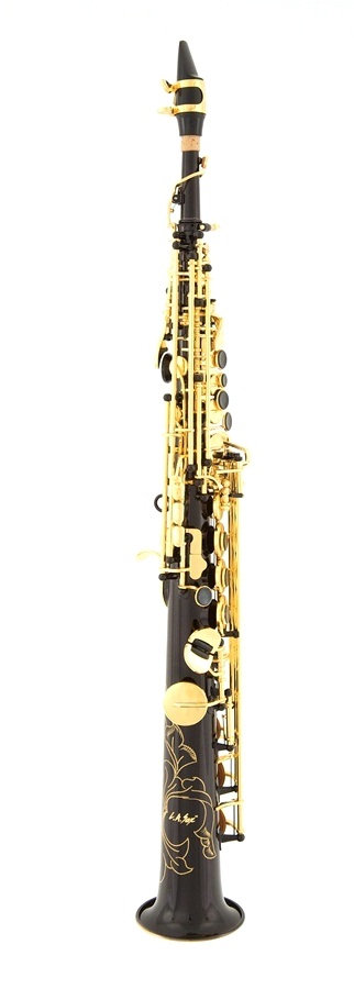 LA Sax Series 1 Soprano Saxophone with 2 Necks in Nasty Black