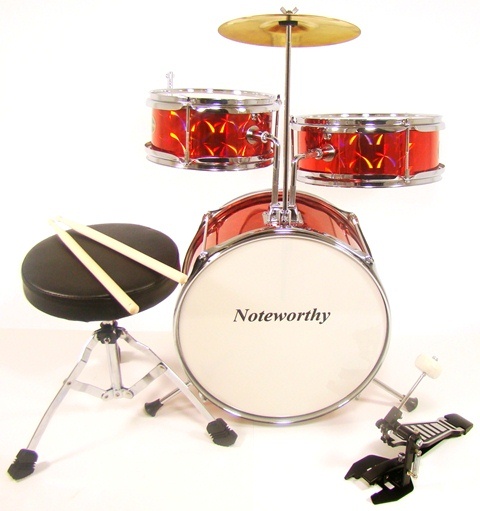 Noteworthy 3-Piece Jr. Drum Set in Candy Apple Red