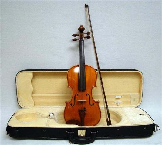 The JinYin Violin Model S198 in a 4/4 Size with Case, Bow
