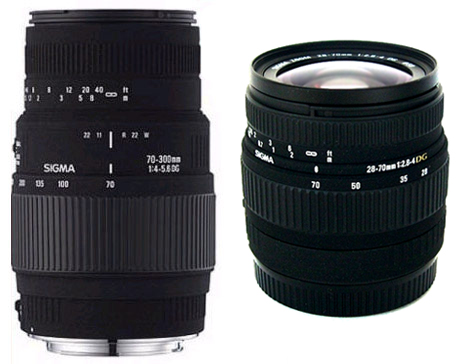 Sigma 70 - 300mm and 28mm