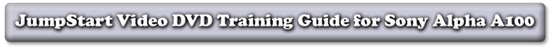 JumpStart Video DVD Training Guide for Sony Alpha A100