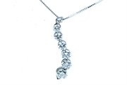 SHD1153-CA: 1.00 CT 14K WHITE GOLD DIAMOND JOURNEY PENDANT NECKLACE