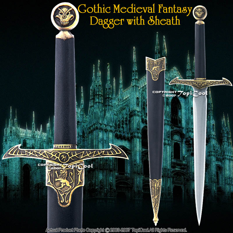 Gothic Medieval Short Sword Fantasy Knight Dagger New