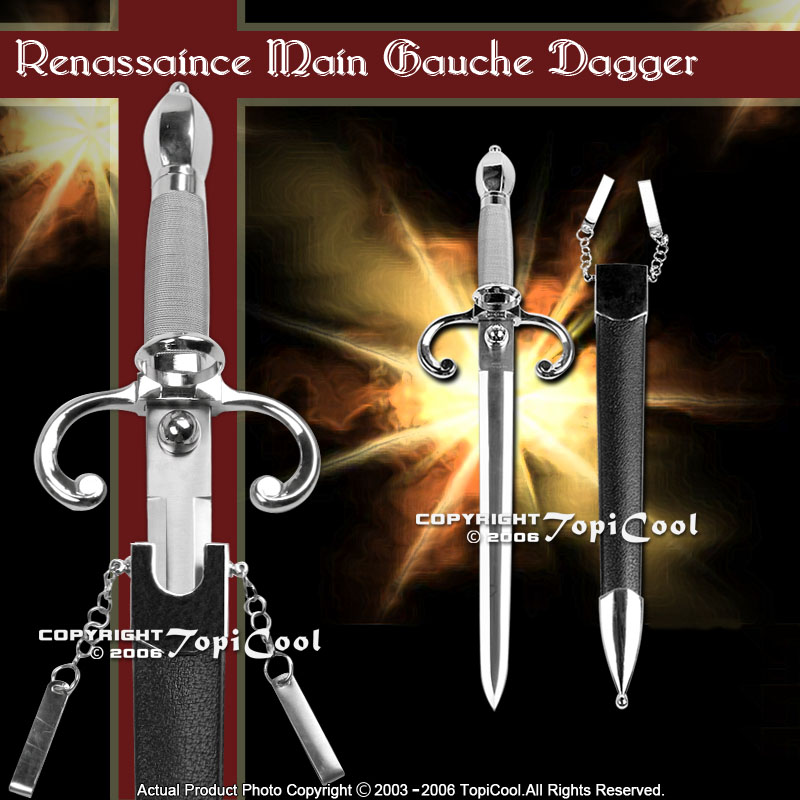 Renassaince Main Gauche Dagger Medieval Sword w/ Ring