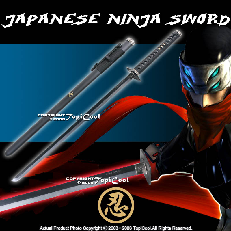 Japanese Ninja Warrior Sword Black Blade Samurai Katana