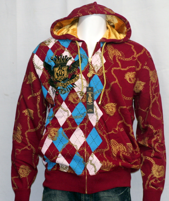 Mens Christian Audigier Argyle Chain Hoody Hoodie XXL