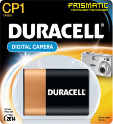 2 Duracell CP1 Lithium Prismatic Digital Camera Batteries: (2) 1-Packs