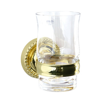 Cifial 456760605 Polished Brass Tumber Holder w/ Glass