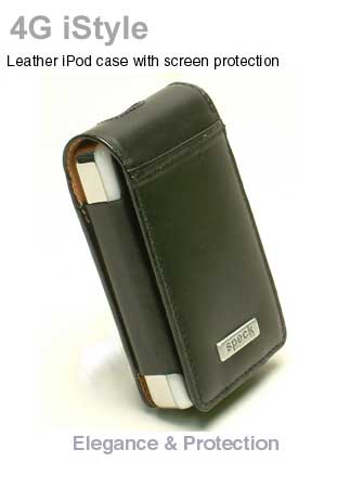 Speck iStyle Black Leather iPod Case 4G-LC-1001K, Fits 4G 20, 40 Gig & 30 gig Photo (4th Gen)