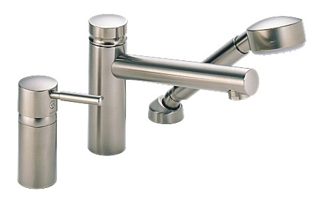 Brizo 6714815-BN Quiessence Roman Tub Bath Faucet w/ Hand Shower, Single Handle Brushed Nickel