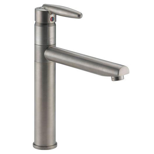 Delta 185-SS Grail Single Hole Kitchen Sink Faucet, Stainless Steel