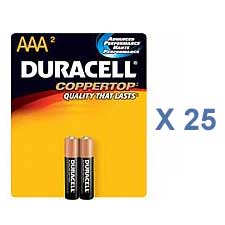 50 Duracell AAA (25) 2-Packs Alkaline Batteries