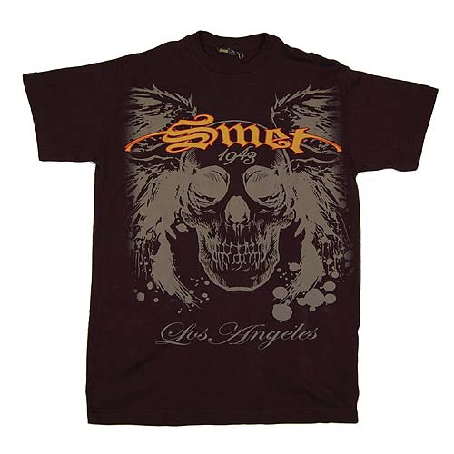Smet Mens Skull Wings T-Shirt By Christian Audigier, Black Small