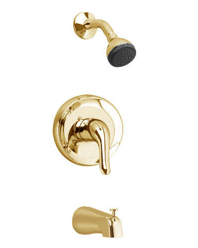 American Standard 1675-PB Cadet Tub and Shower Faucet Anti-Scald, Single Handle Polished Brass