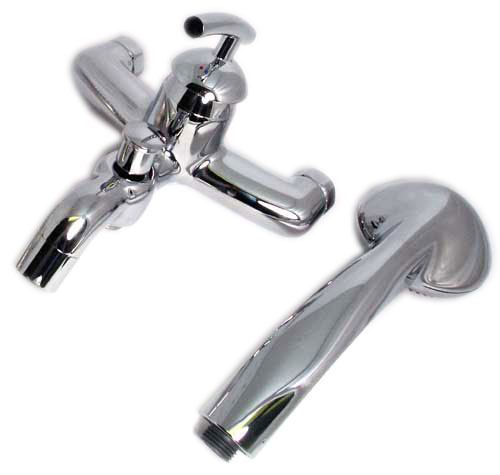 Delta 25050-LH750 Verona Single Function Showerhead & On-Wall Tub Mixer Trim Kit, Polished Chrome