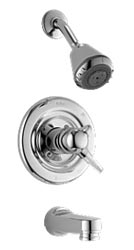 Delta 1748-LHP Scald Guard Tub and Shower Faucet w/ No Handles, Polished Chrome