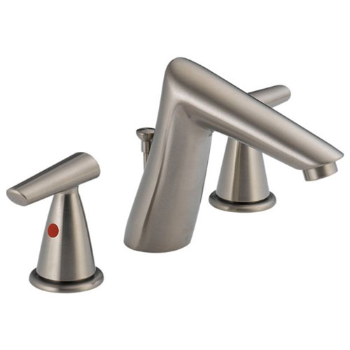 Delta 3582-SS Urban Rhythm Two Handle Widespread Bathroom Sink Lavatory Faucet, Stainless Steel