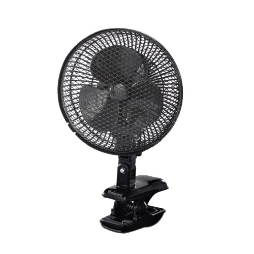 Holmes HACP9B-U 2-Speed Wide Oscillating Metal Clip Black Electric Fan, For Small Areas