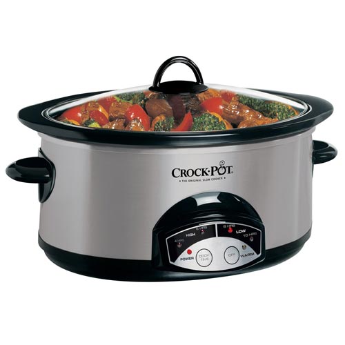 Rival SCVP609-SS 6-Quart Programmable Slow Cooking Crock Pot Cooker, Stainless Steel