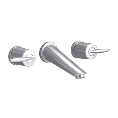 Delta 3585-WL Grail Two Handle Wallmount Vessel Sink Bathroom Faucet, Polished Chrome