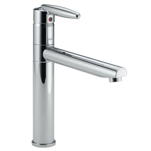 Delta 185 Grail Single Hole Kitchen Sink Faucet, Polished Chrome