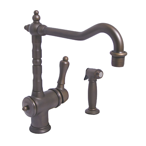 Jado 850/860/105 Victorian Kitchen Sink Faucet w/ Side Spray, Old Bronze