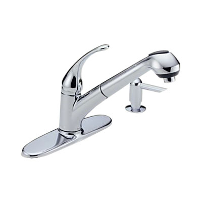 Peerless P8550-SD Pull-Out Spray Kitchen Faucet w/ Soap Dispenser, Polished Chrome