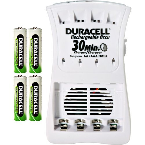 Duracell CEF90NC 30 Minute AA/AAA Charger w/ 4 NiMH AA Rechargeable Batteries