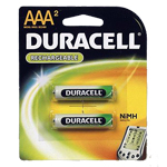 Duracell AAA Rechargeable NiMH Batteries 2-Pack 750 mAh