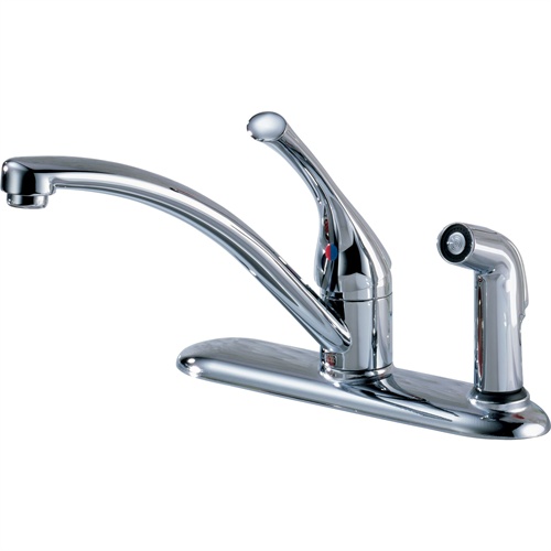 Delta 300-WF-A Polished Chrome Classic Single Handle Kitchen Faucet with Integral Spray