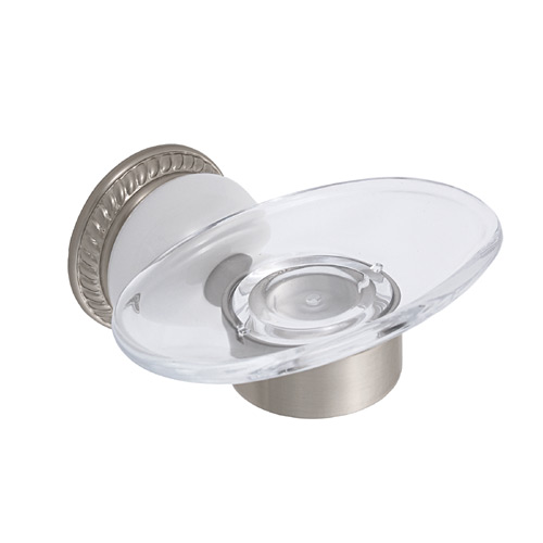 Delta 69455-SN Bathroom Soap Dish Holder Accessory Satin Nickel & Porcelain