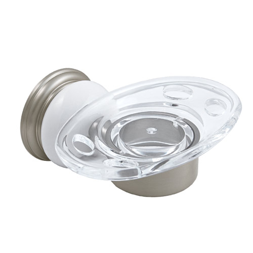 Delta Select 69356-SN Satin Nickel & Porcelain Bathroom Toothbrush Tumbler Holder