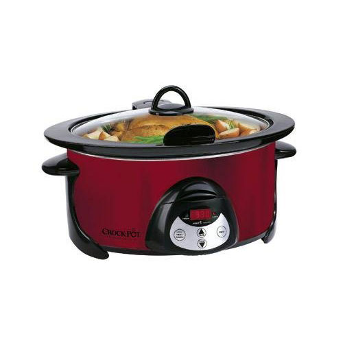 Crock Pot SCVC550H-R Red Oval Countdown Digital 5.5 Qt Slow Cooker Crock Pot SCVC550H-R Red Oval Countdown Digital 5.5 Qt Slow Cooker