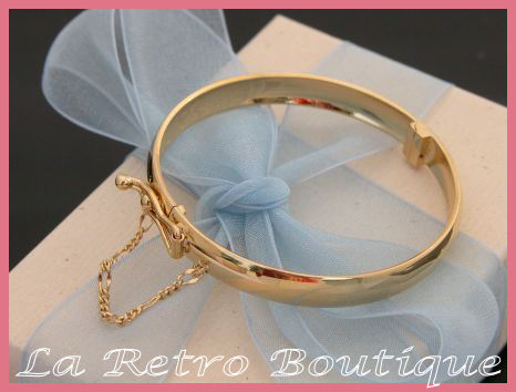 14K Gold Overlay Hinged Bangle Bracelet  Kids 2-4 yrs
