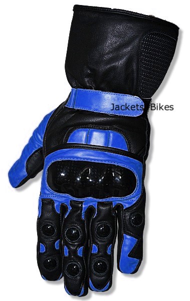 NEW MENS MOTORCYCLE BIKE KEVLAR LEATHER BLUE GLOVES XXL